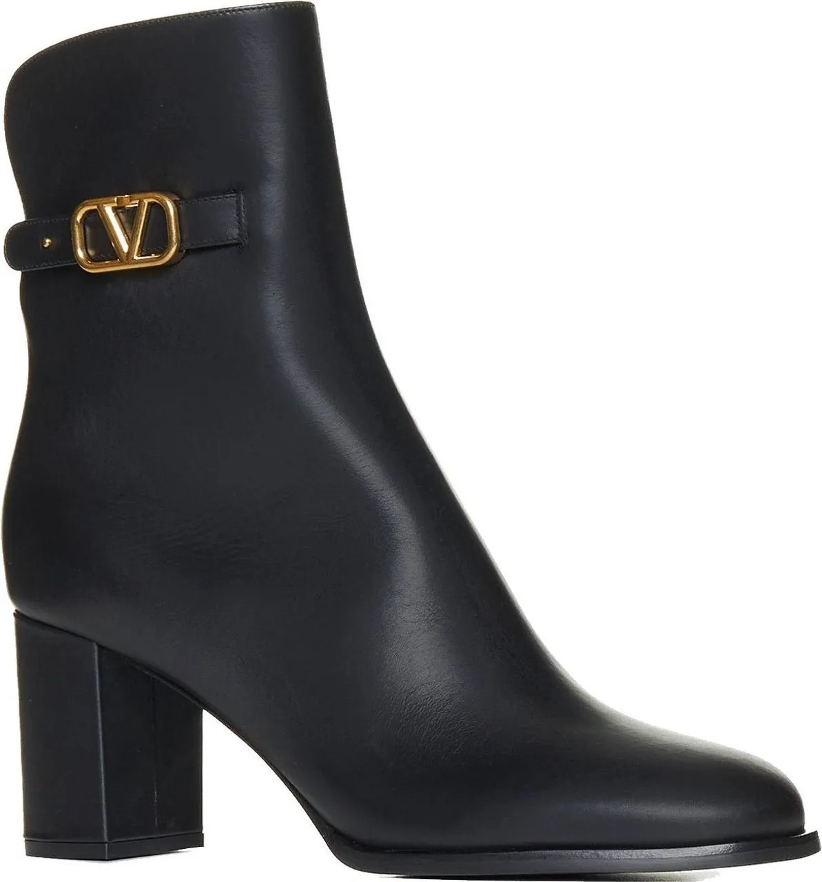 Elegante Leder-Stiefelette mit Schnalle