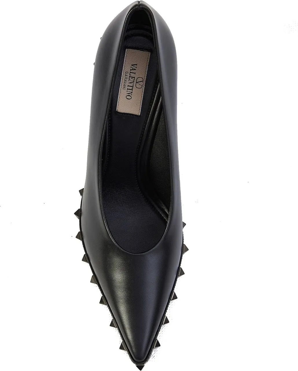 Schwarze Lederpumps mit Nieten