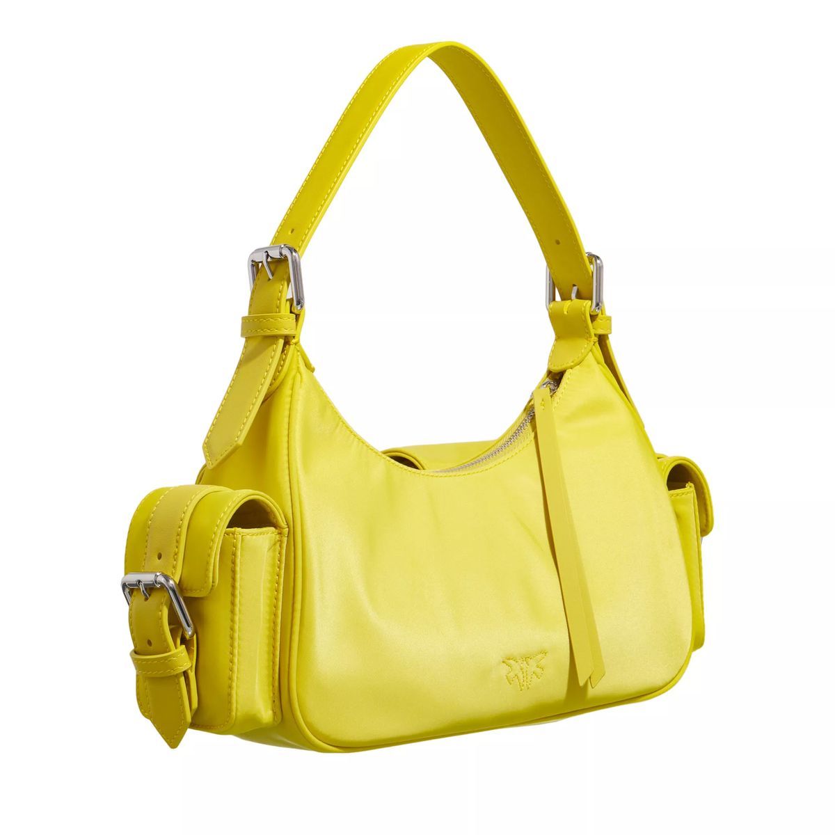 Gelbe Schultertasche mit Cargotaschen
