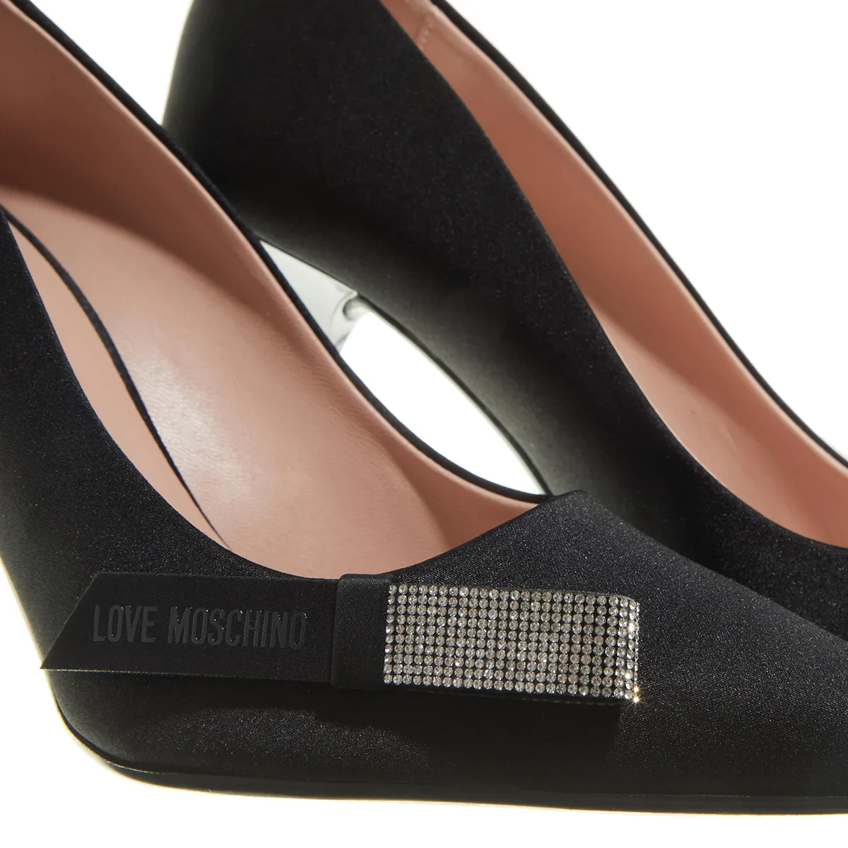 Elegante schwarze spitze Pumps mit Schleife