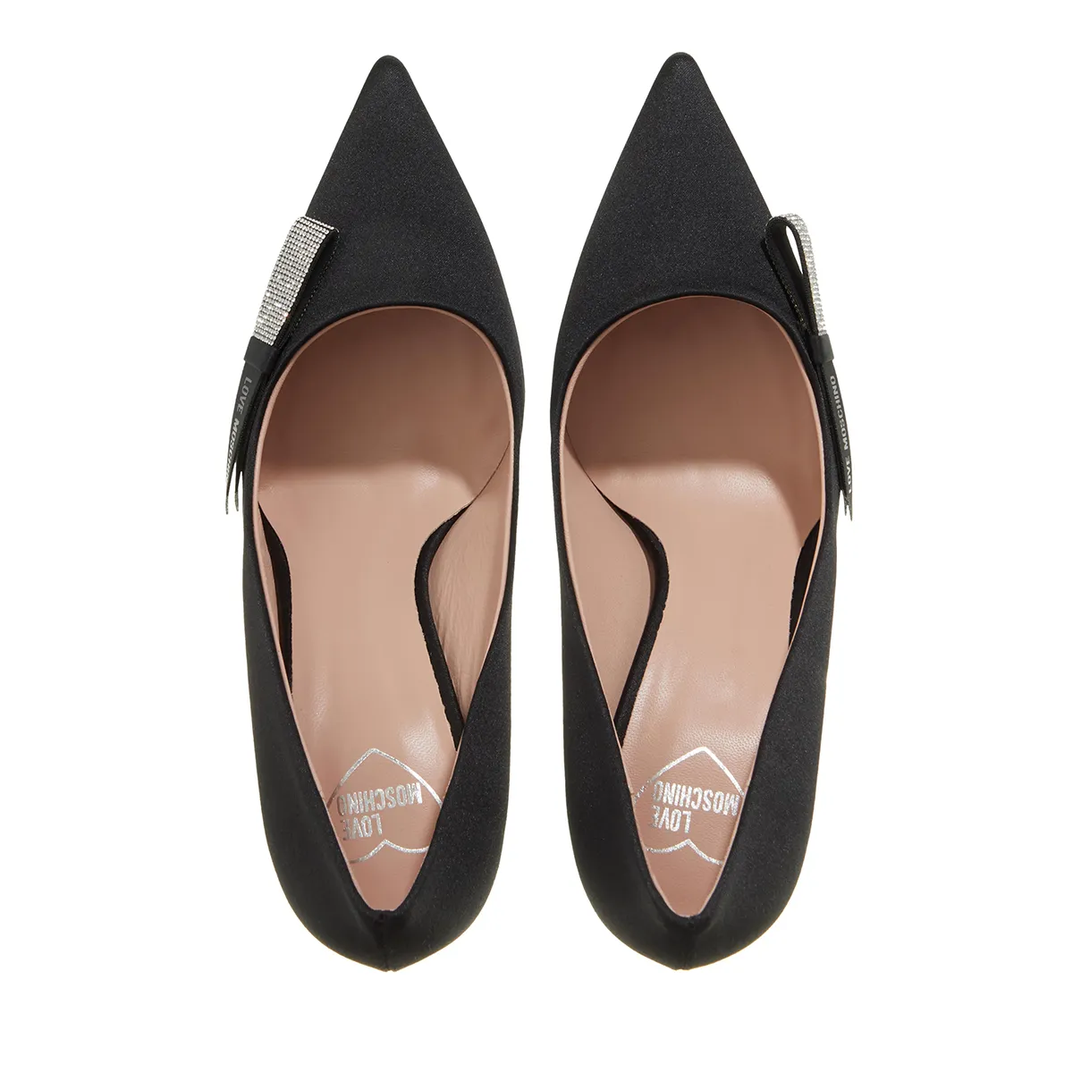 Elegante schwarze spitze Pumps mit Schleife