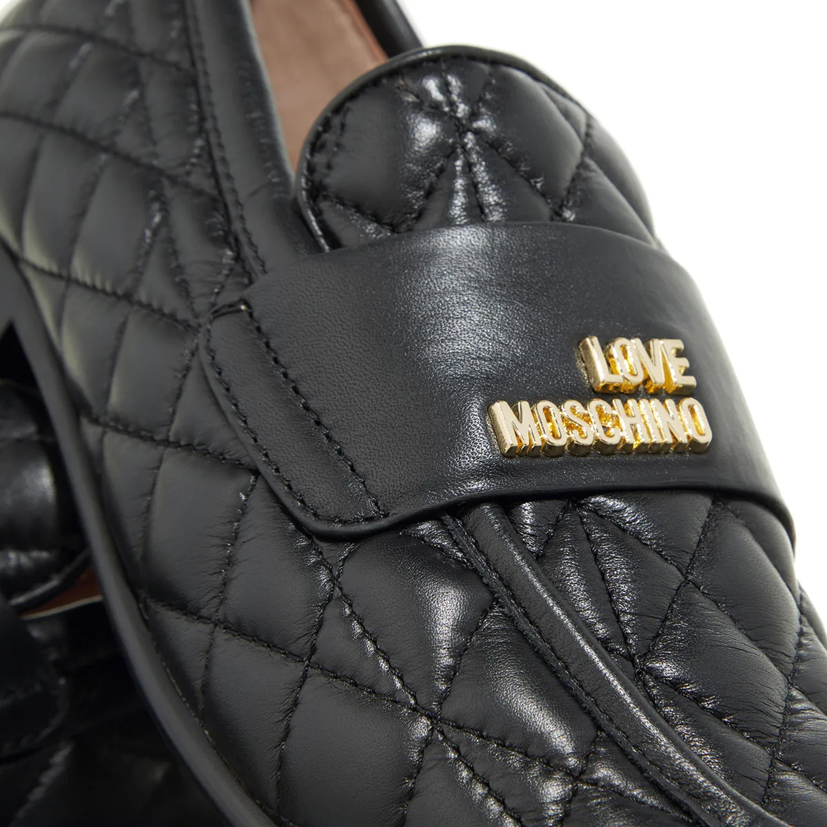 Gesteppte Leder Loafer mit Logo-Detail