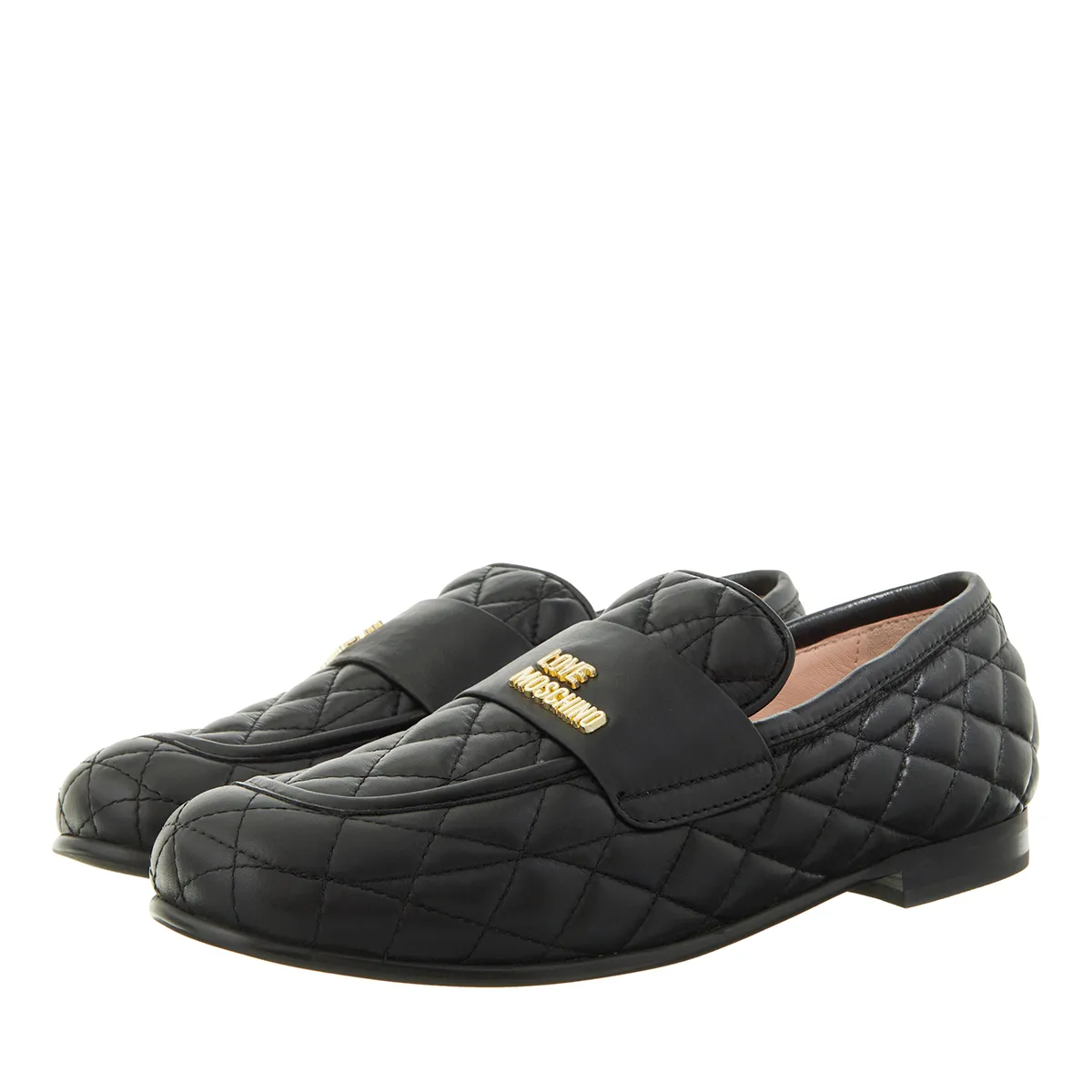 Gesteppte Leder Loafer mit Logo-Detail