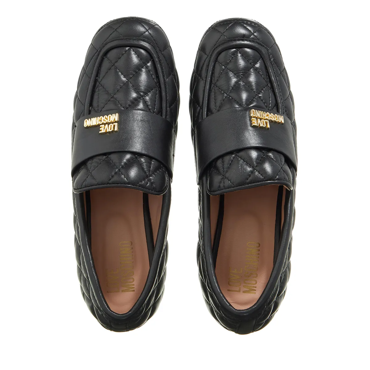 Gesteppte Leder Loafer mit Logo-Detail