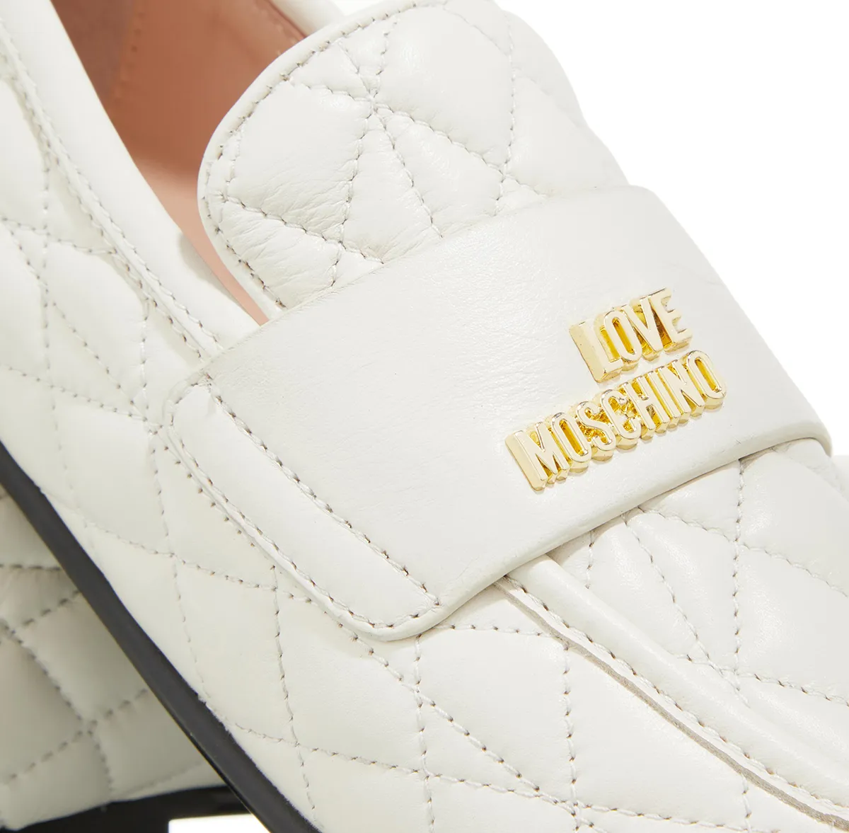 Gesteppter Lederloafer mit Logo
