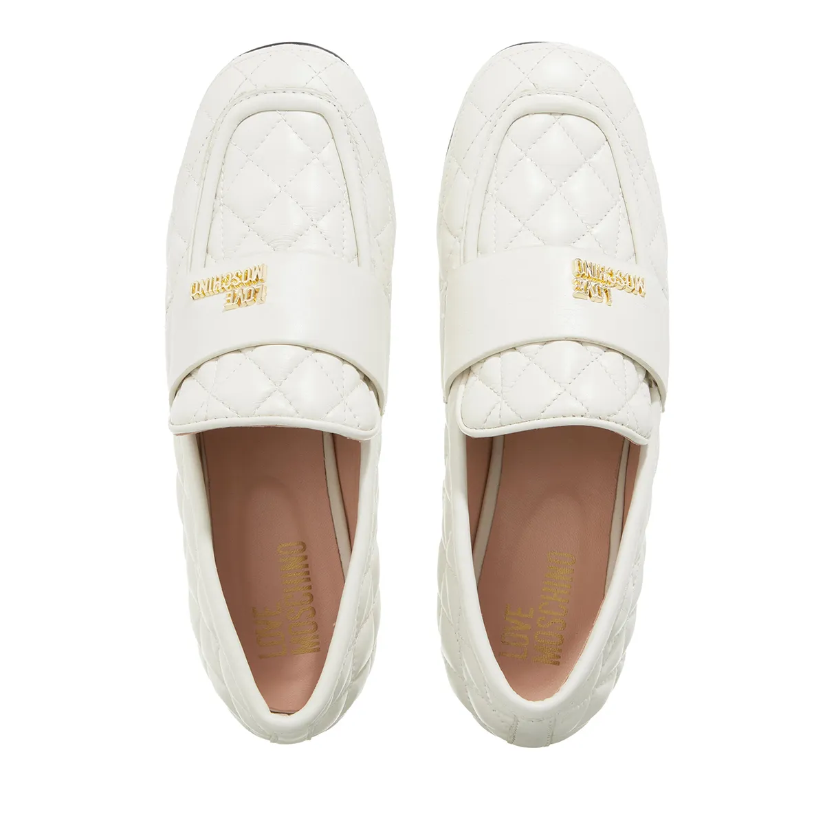 Gesteppter Lederloafer mit Logo