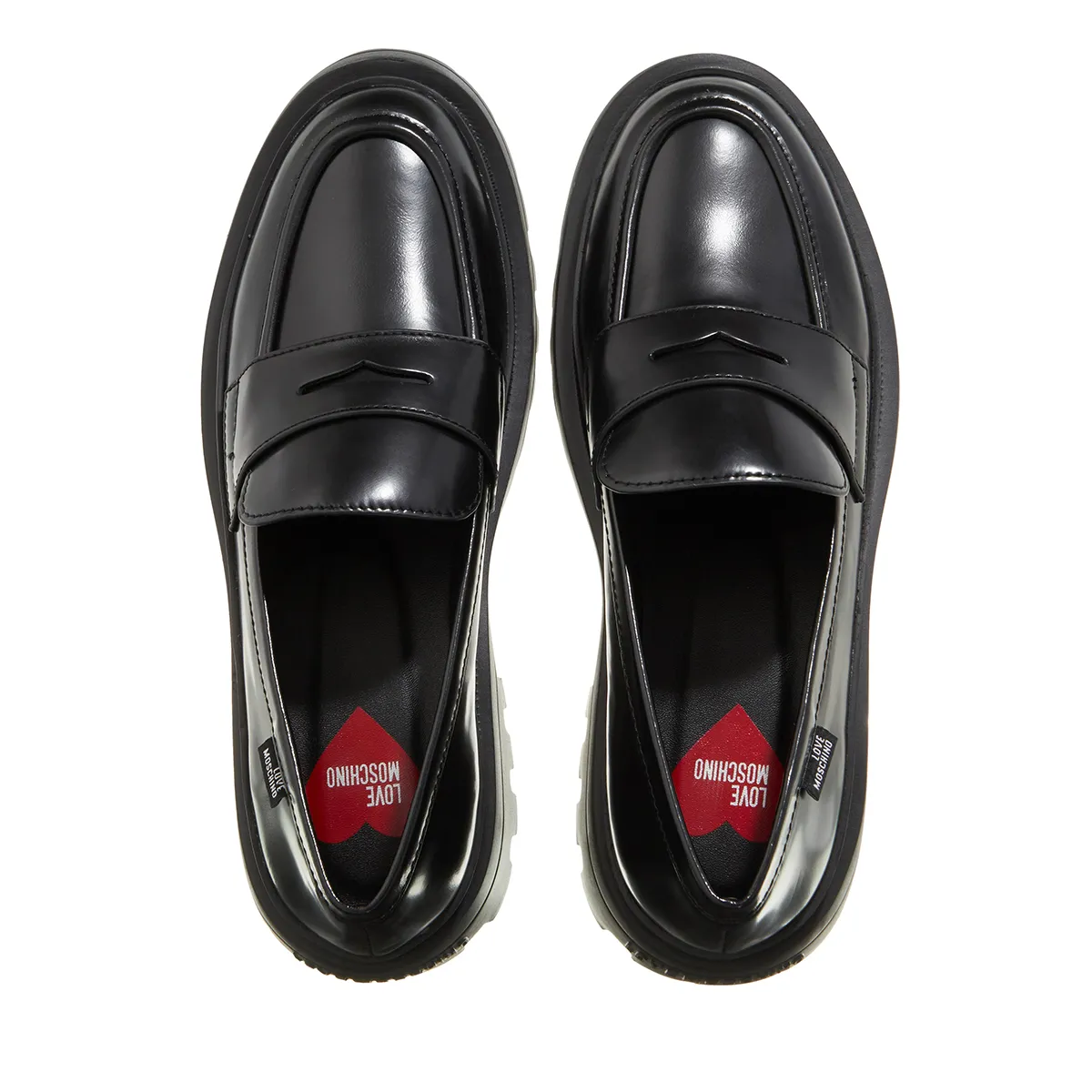 Schwarzer Penny Loafer mit Chunky Sohle