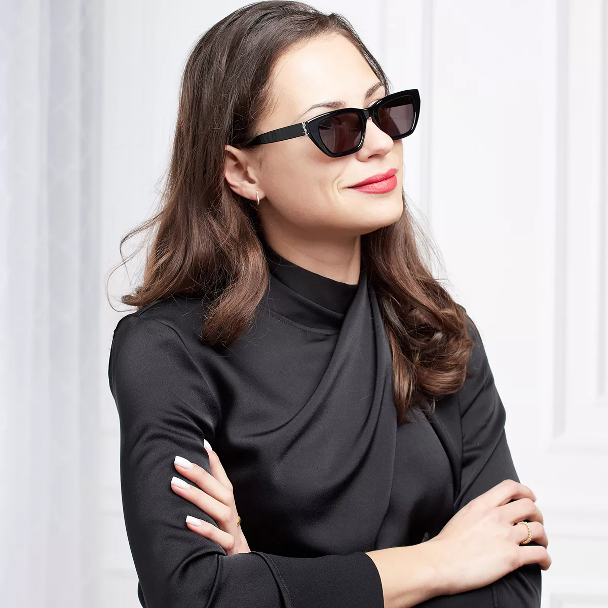 Chice schwarze Sonnenbrille mit Oversize-Rahmen