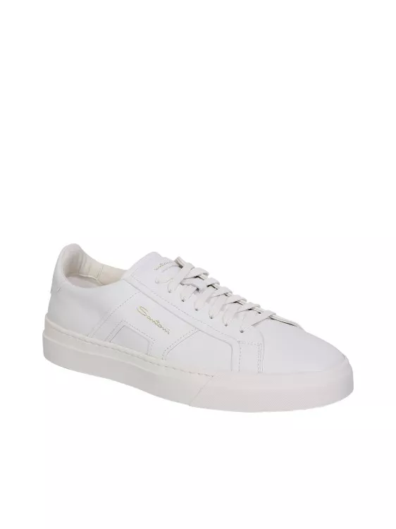 Weiße Leder-Panel-Sneakers