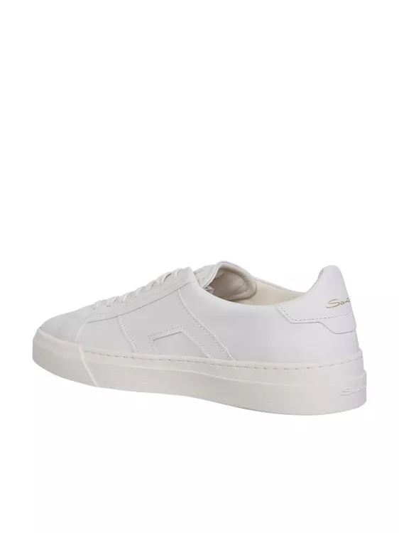 Weiße Leder-Panel-Sneakers