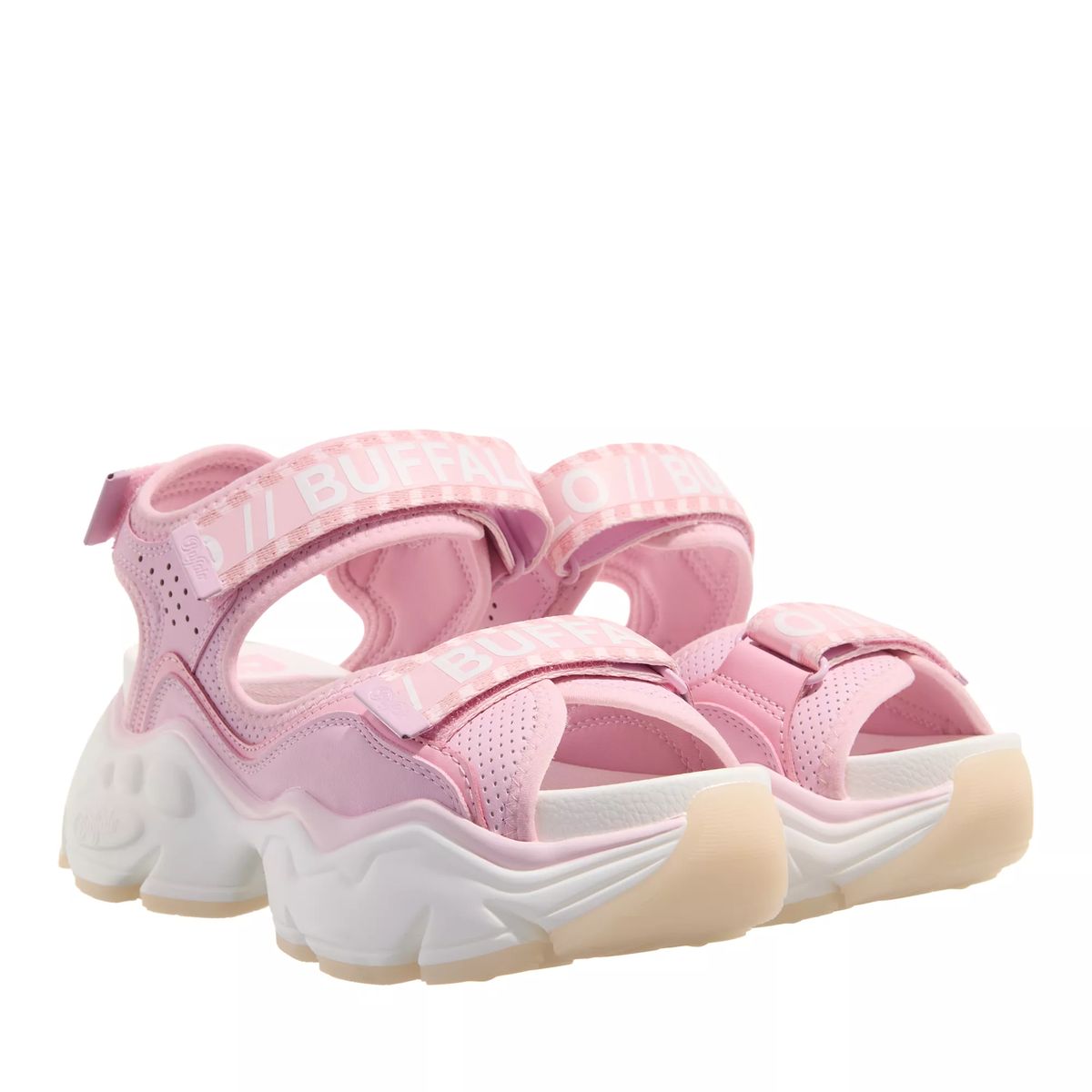 Klobiger Plateausandalen mit Logo-Riemen