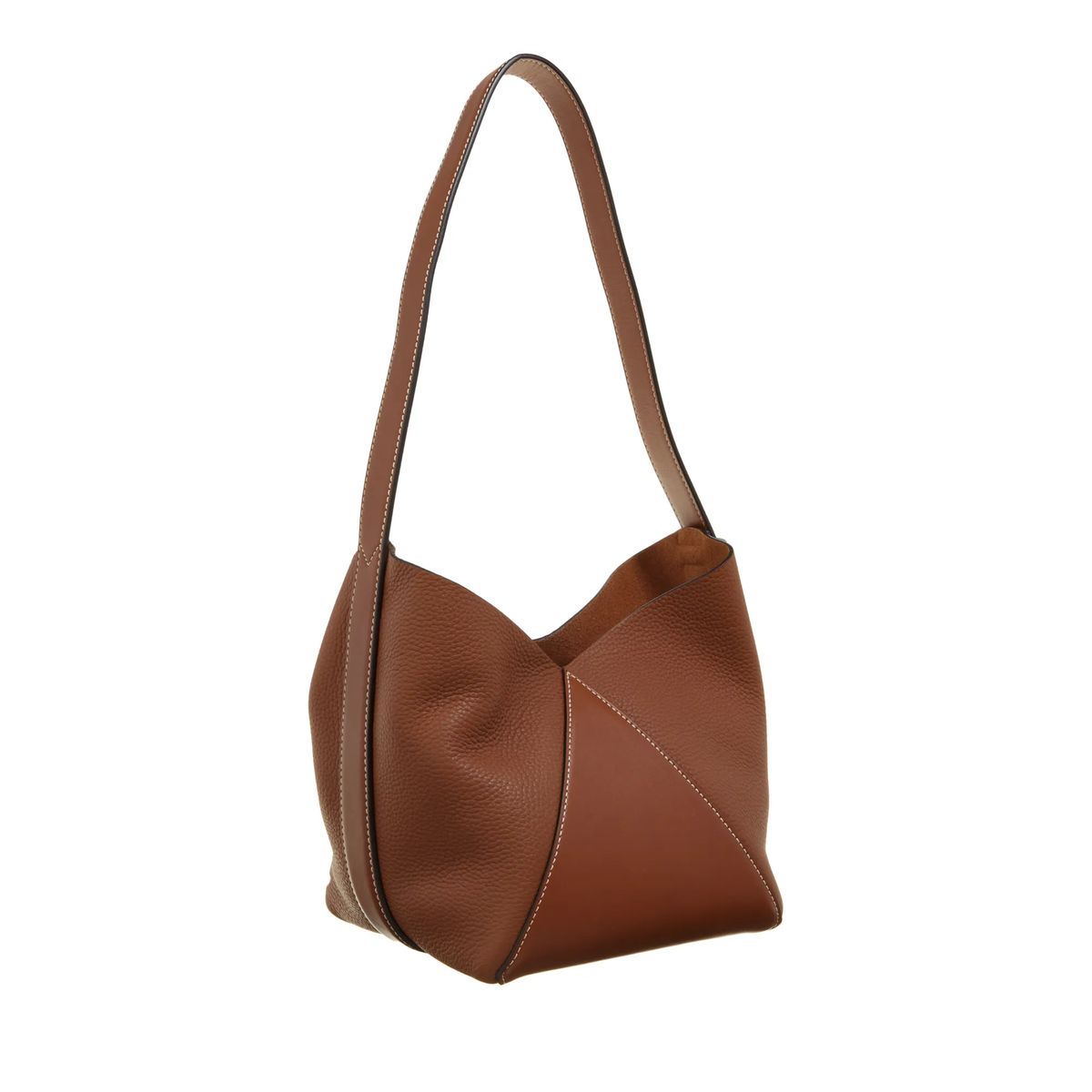 Strukturierte Panel-Leder-Beuteltasche