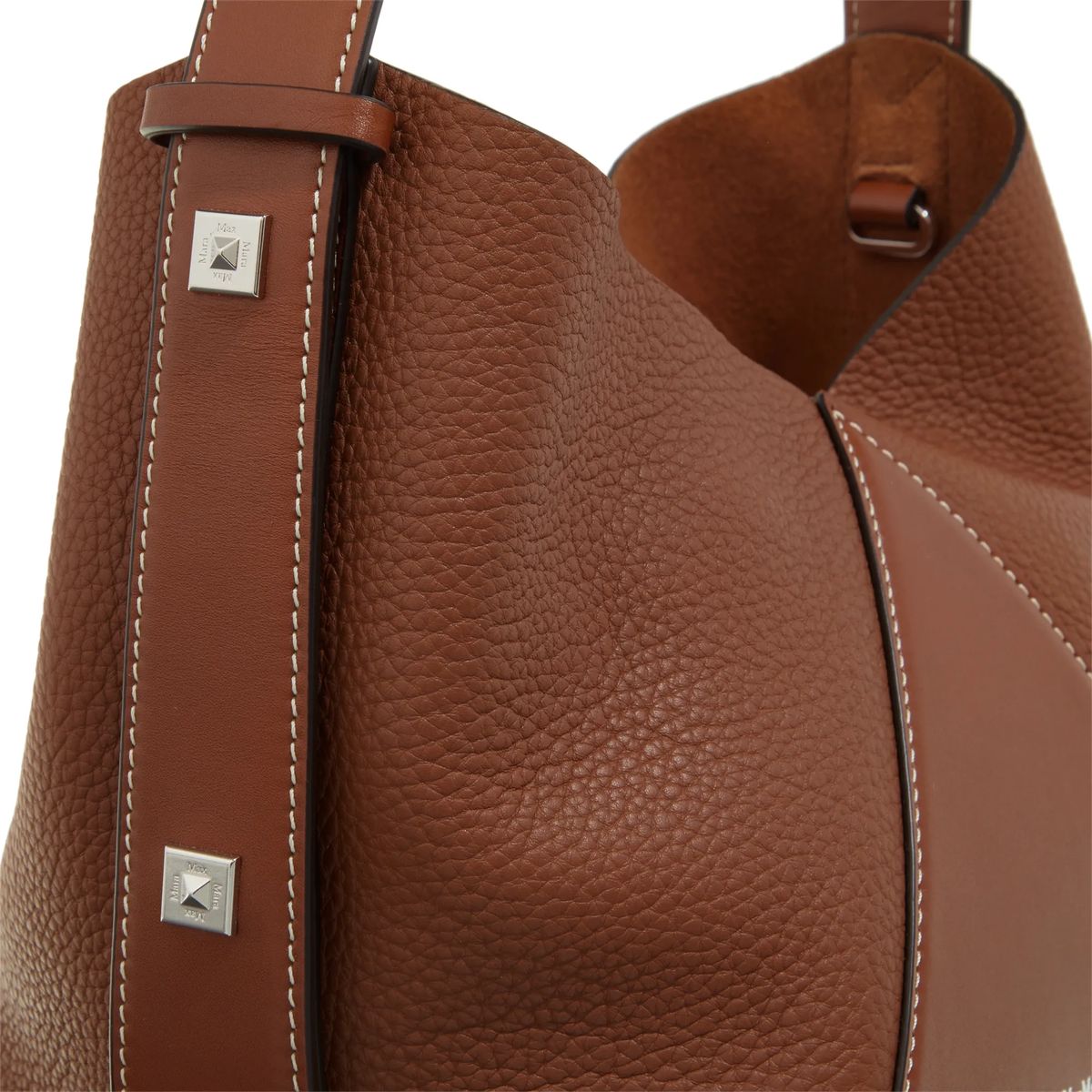 Strukturierte Panel-Leder-Beuteltasche