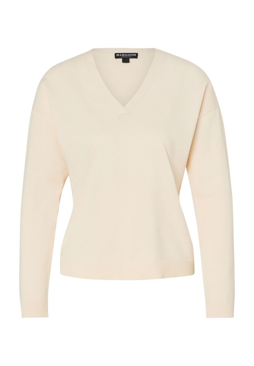 Eleganter Feinstrickpullover mit V-Ausschnitt