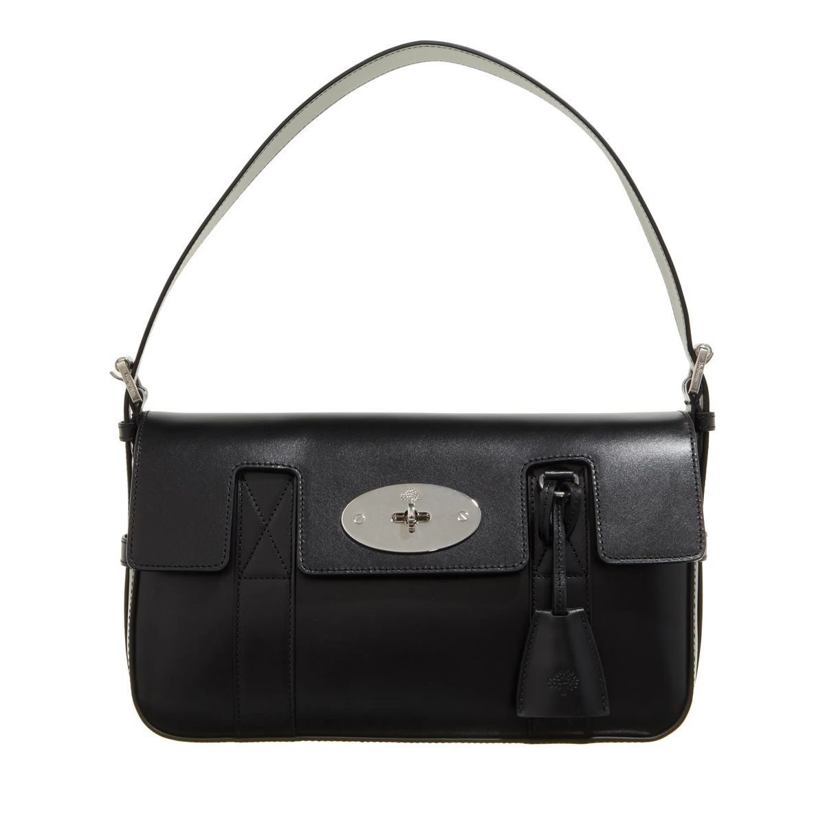 Bayswater Schwarze Leder Schultertasche
