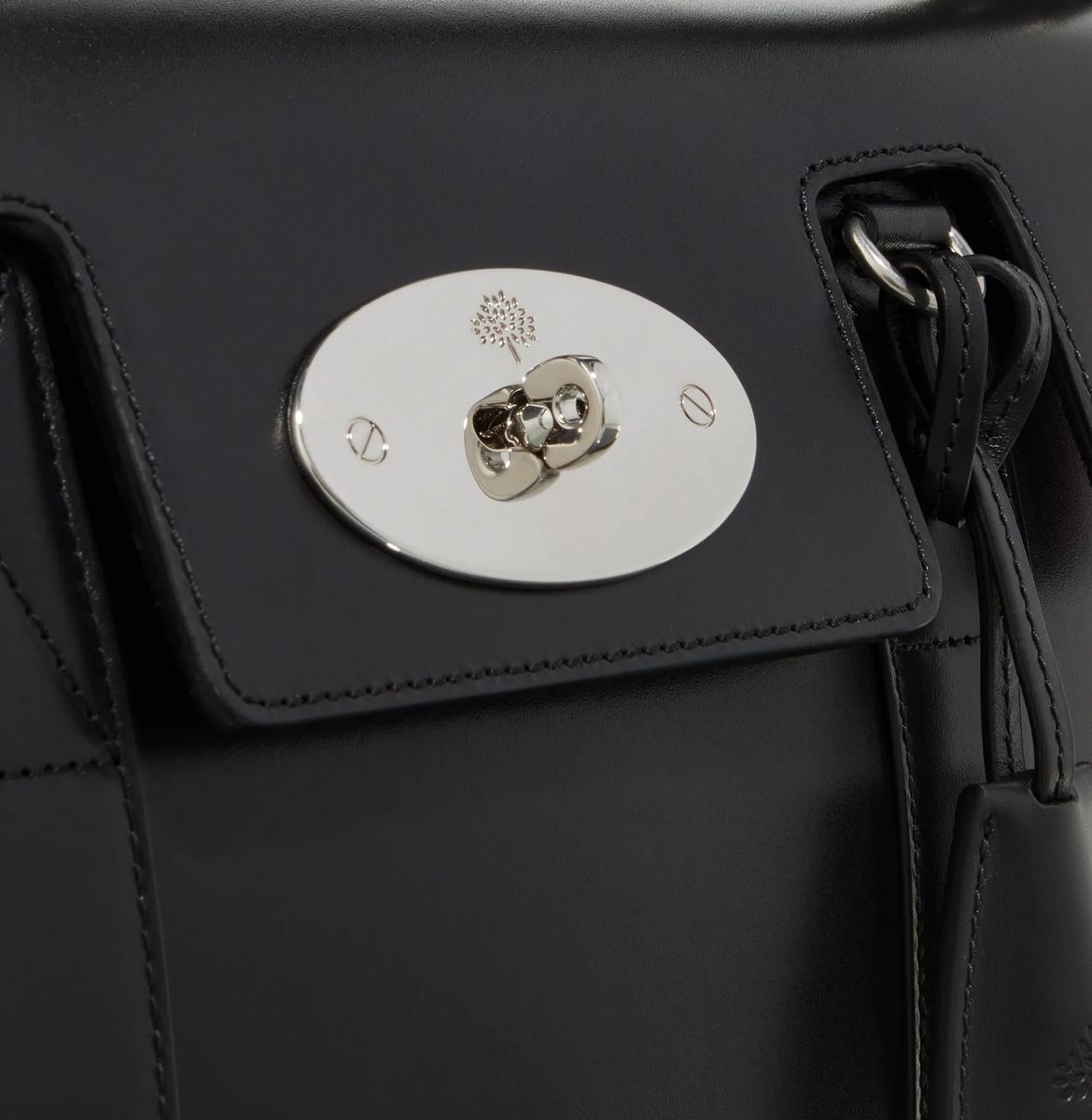 Bayswater Schwarze Leder Schultertasche