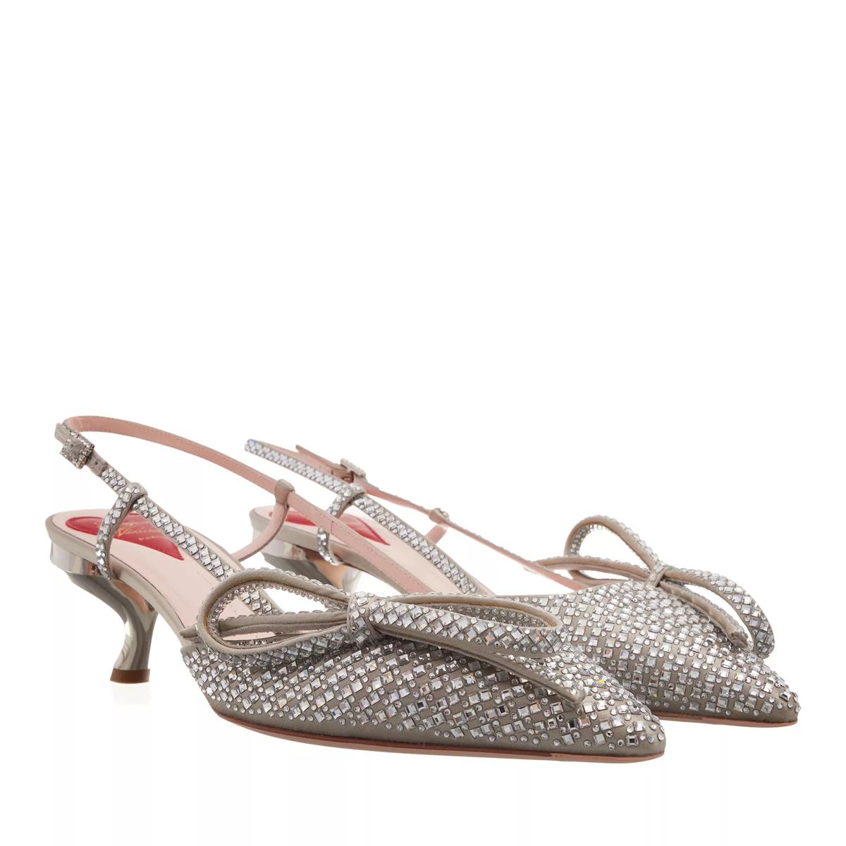 Kristallverzierter Slingback Kitten Heel