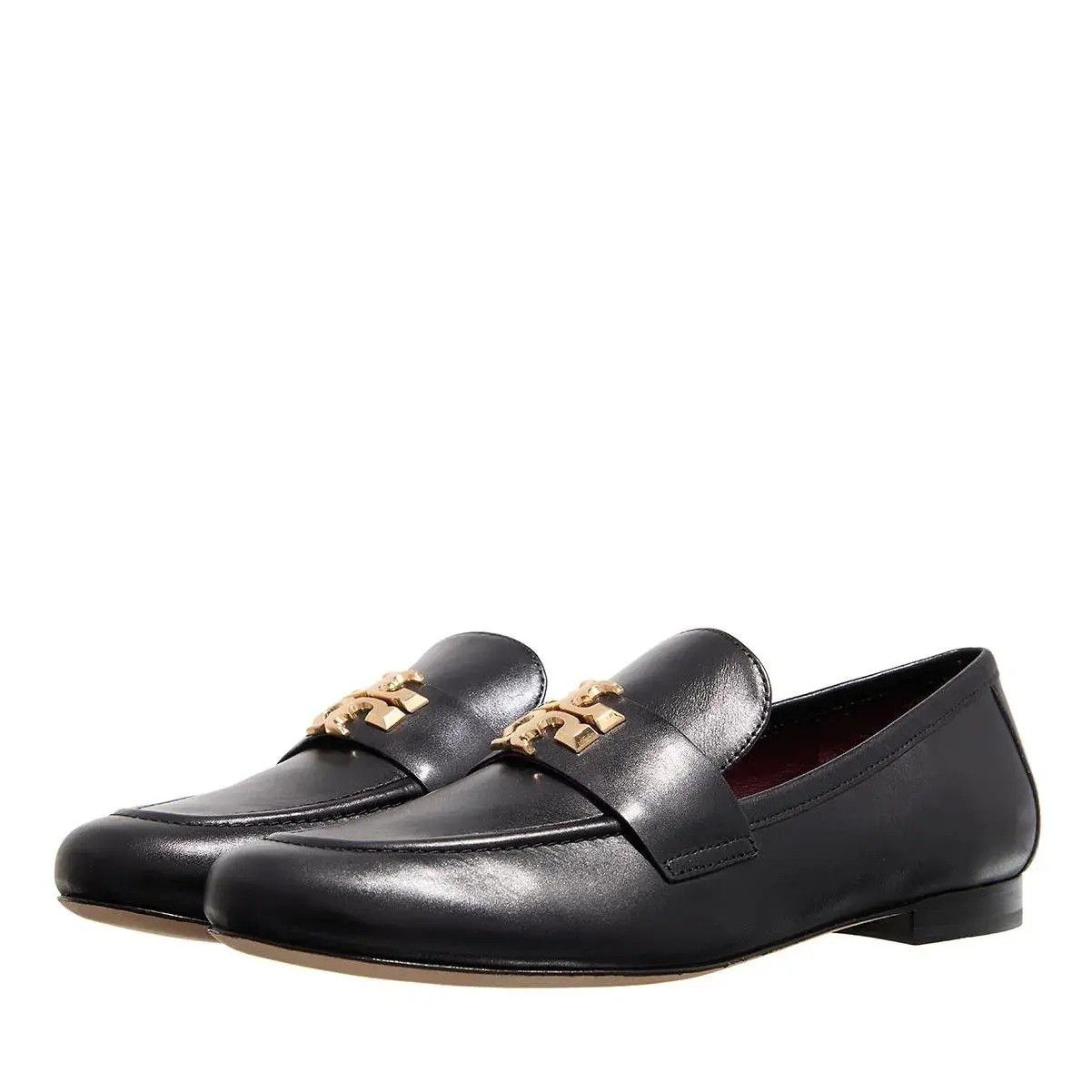 Eleganter schwarzer Lederloafer mit Logo