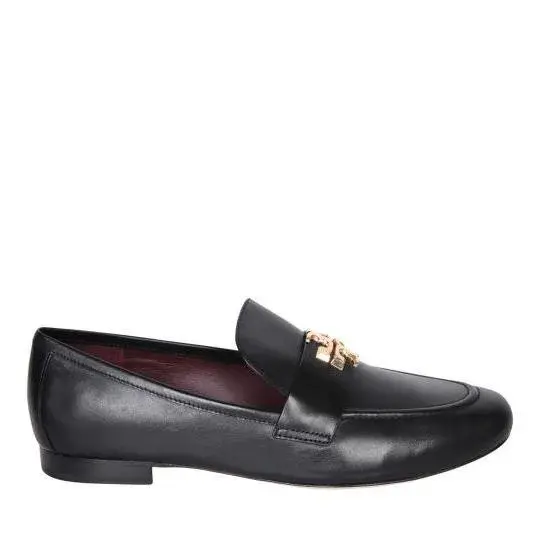 Eleganter schwarzer Lederloafer mit Logo