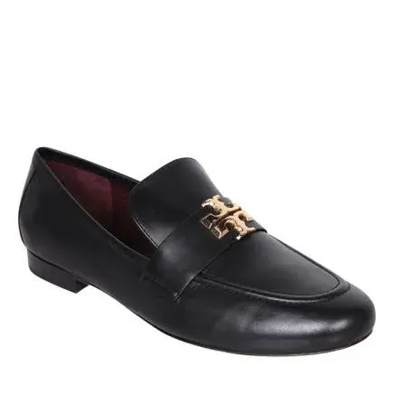 Eleganter schwarzer Lederloafer mit Logo