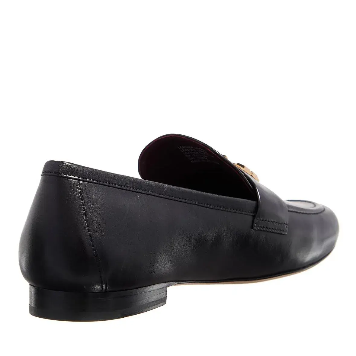 Eleganter schwarzer Lederloafer mit Logo
