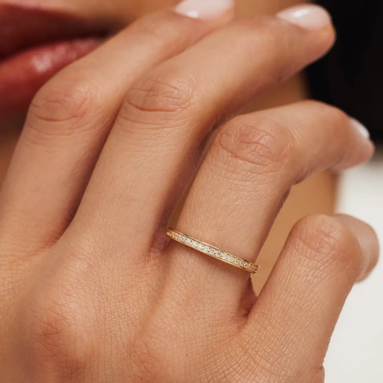 Minimalistischer Eternity Diamant Ring