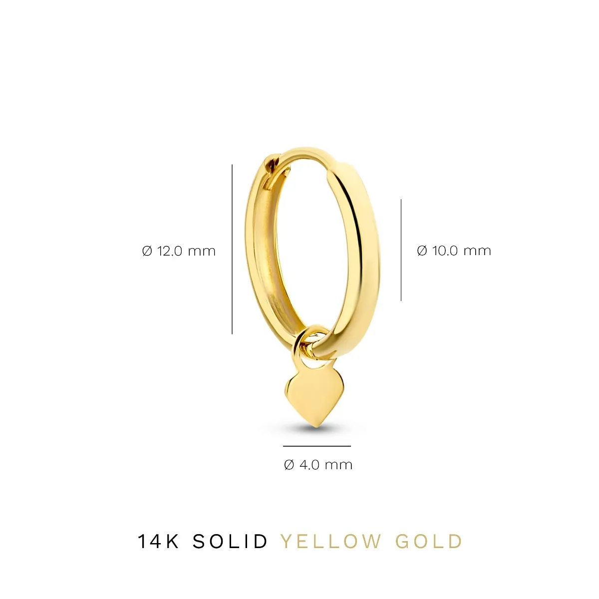 Goldene Creolen mit Herzanhänger