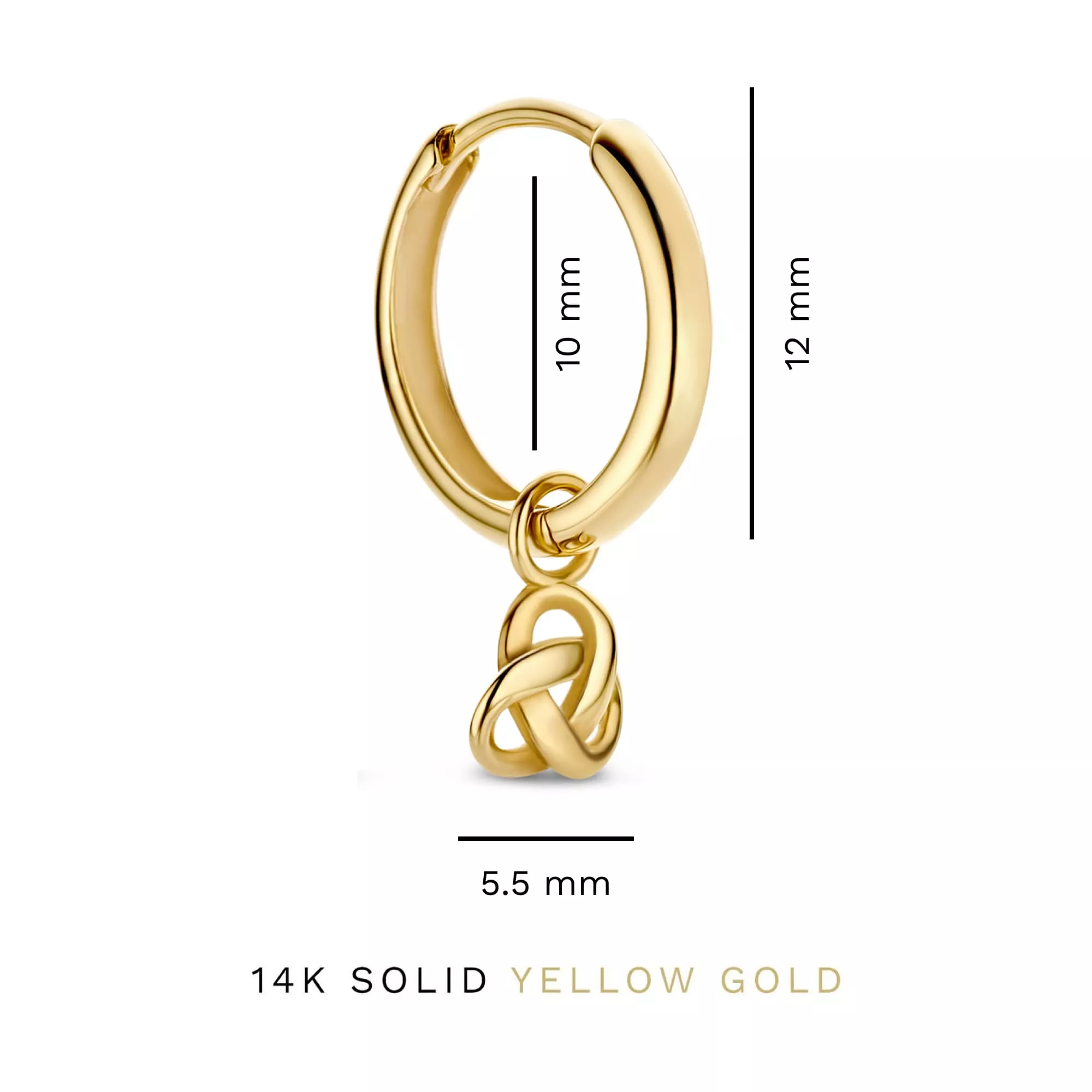 Goldene Creolen mit Knoten-Anhänger