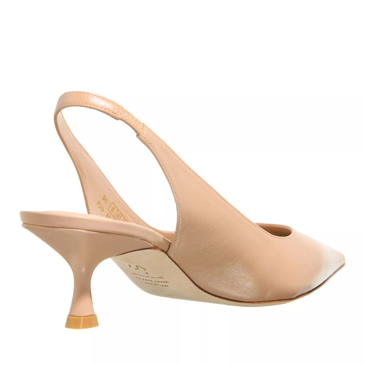Elegante Slingback-Pumps aus nudefarbenem Leder