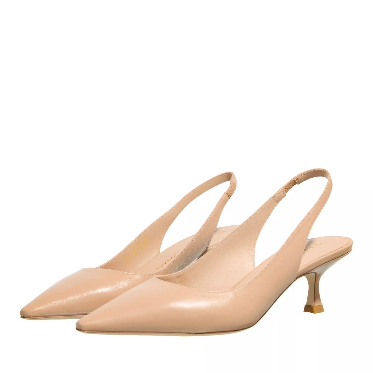 Elegante Slingback-Pumps aus nudefarbenem Leder