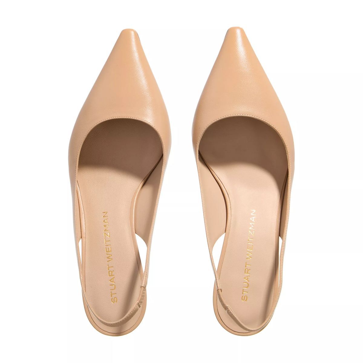 Elegante Slingback-Pumps aus nudefarbenem Leder