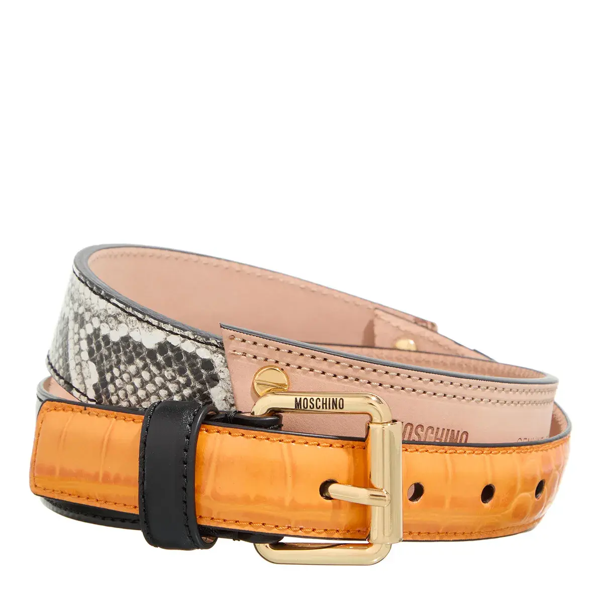 Moschino Multicolor Ledergürtel mit Logo