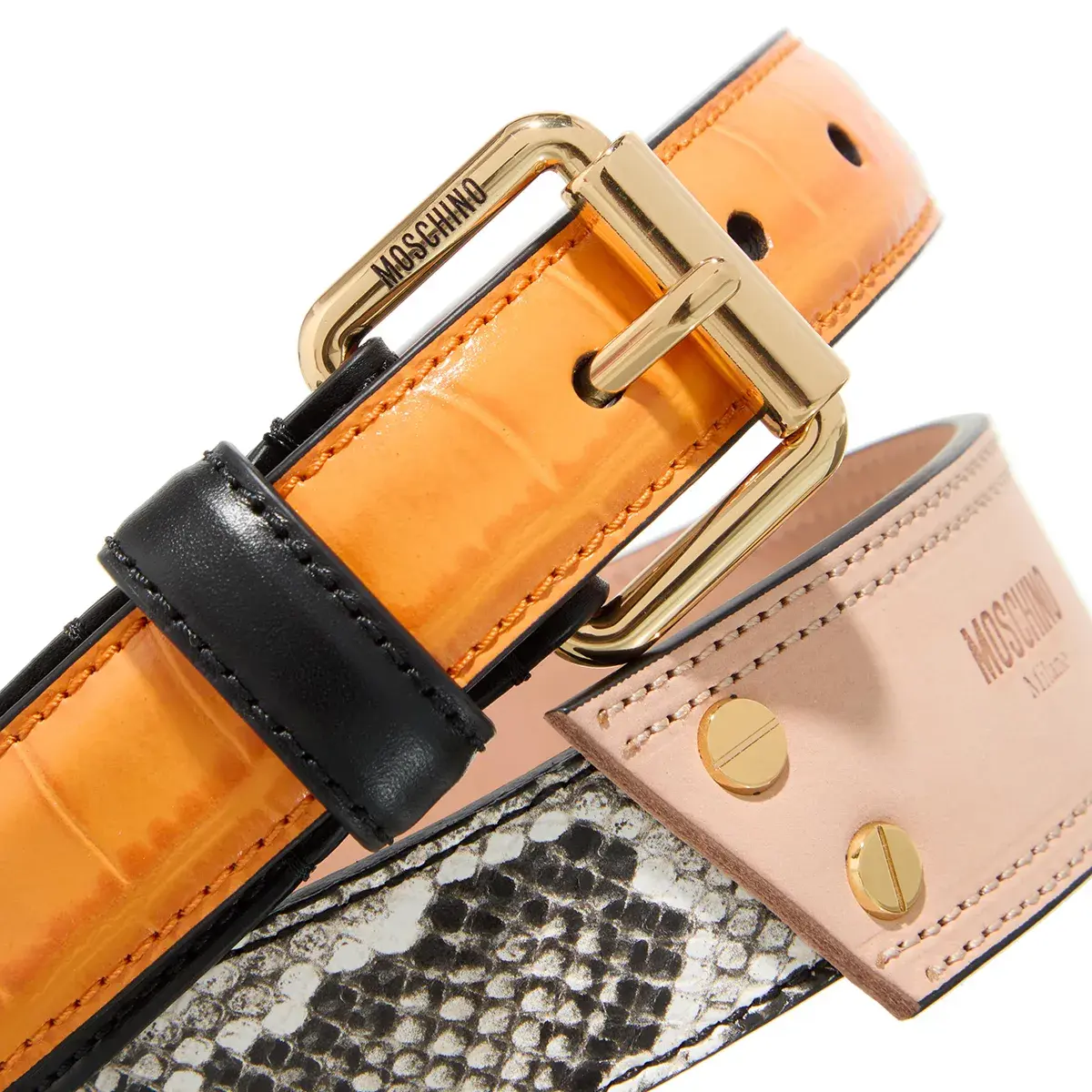 Moschino Multicolor Ledergürtel mit Logo