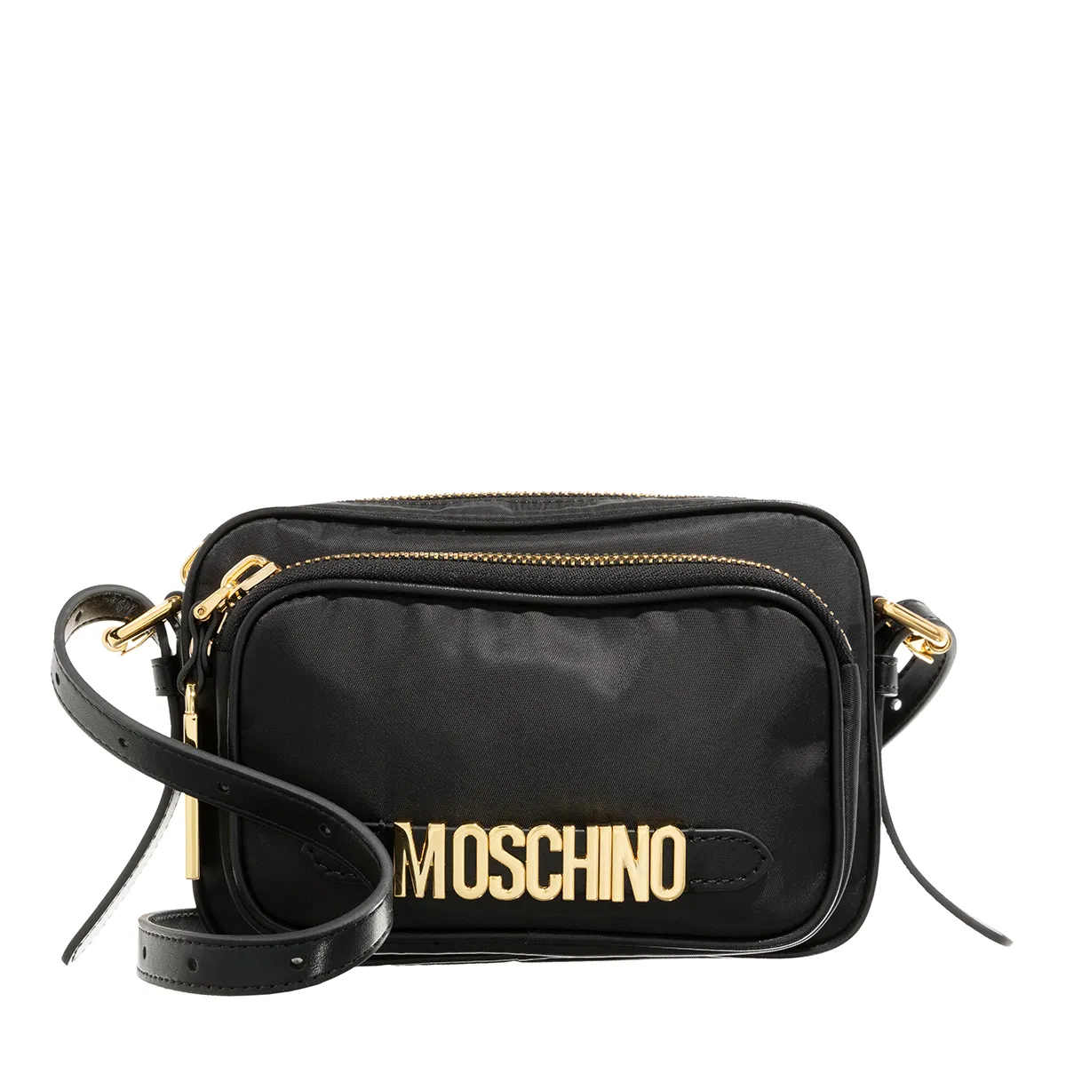 Moschino Schwarze Nylon Kameratasche