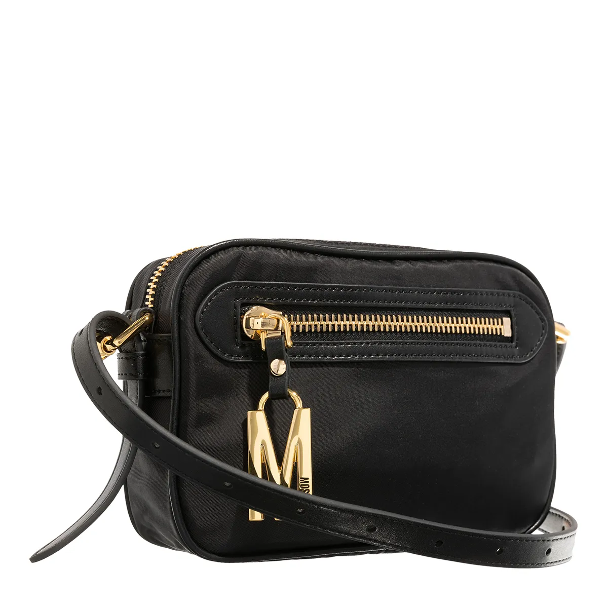 Moschino Schwarze Nylon Kameratasche