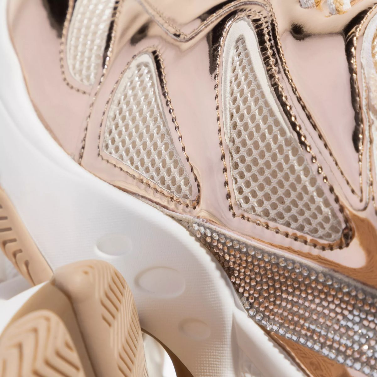 Roségoldener Klobiger Plateau Sneaker