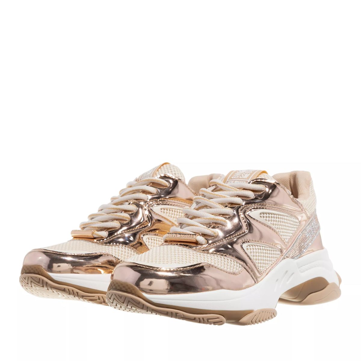 Roségoldener Klobiger Plateau Sneaker