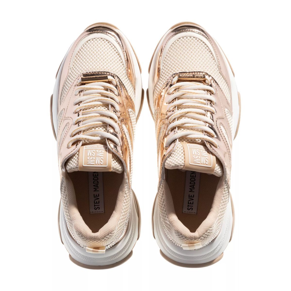 Roségoldener Klobiger Plateau Sneaker