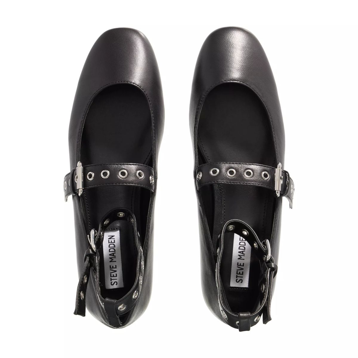 Schwarze Ballerinas mit Knöchelriemen