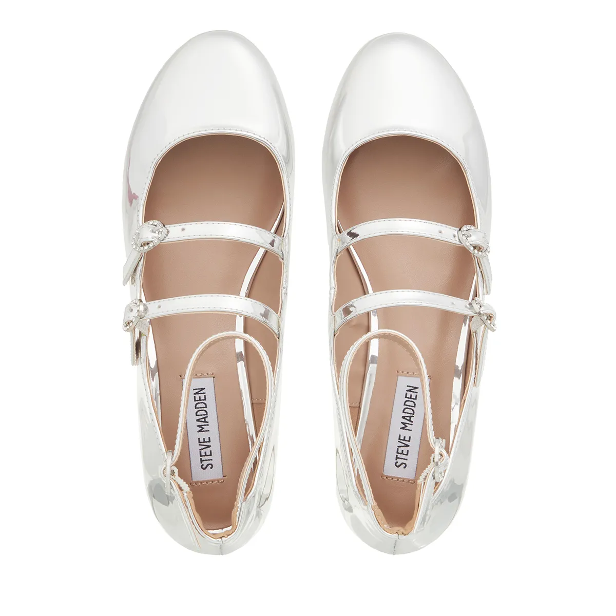 Silberne Mary Jane Blockabsatzschuhe