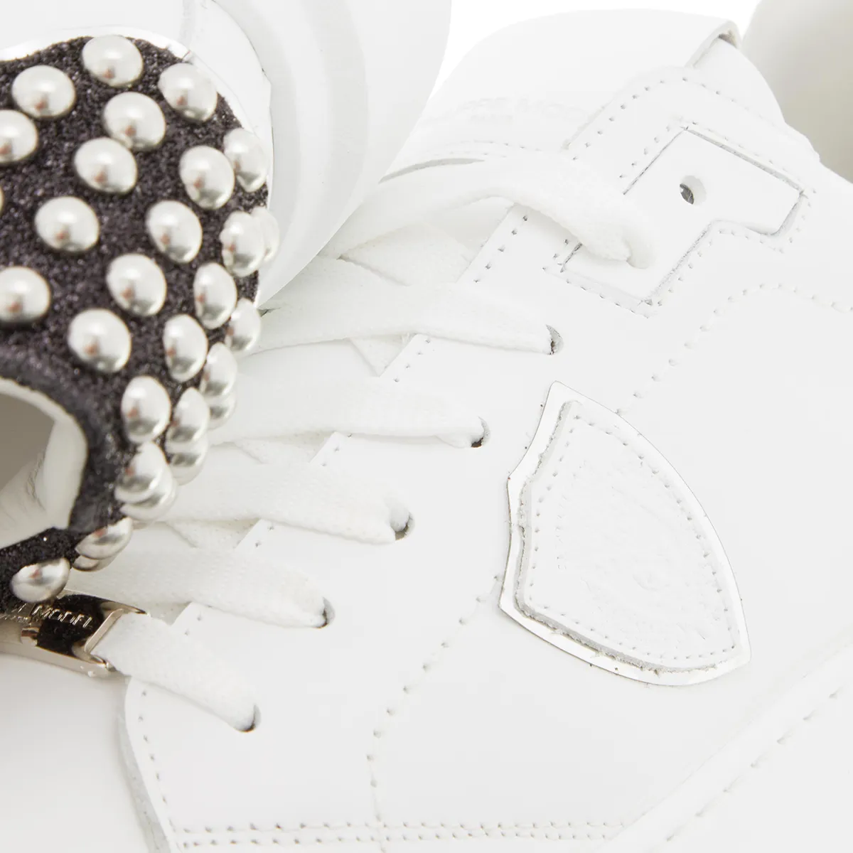 Weiße Damen Leder Plateau Sneakers