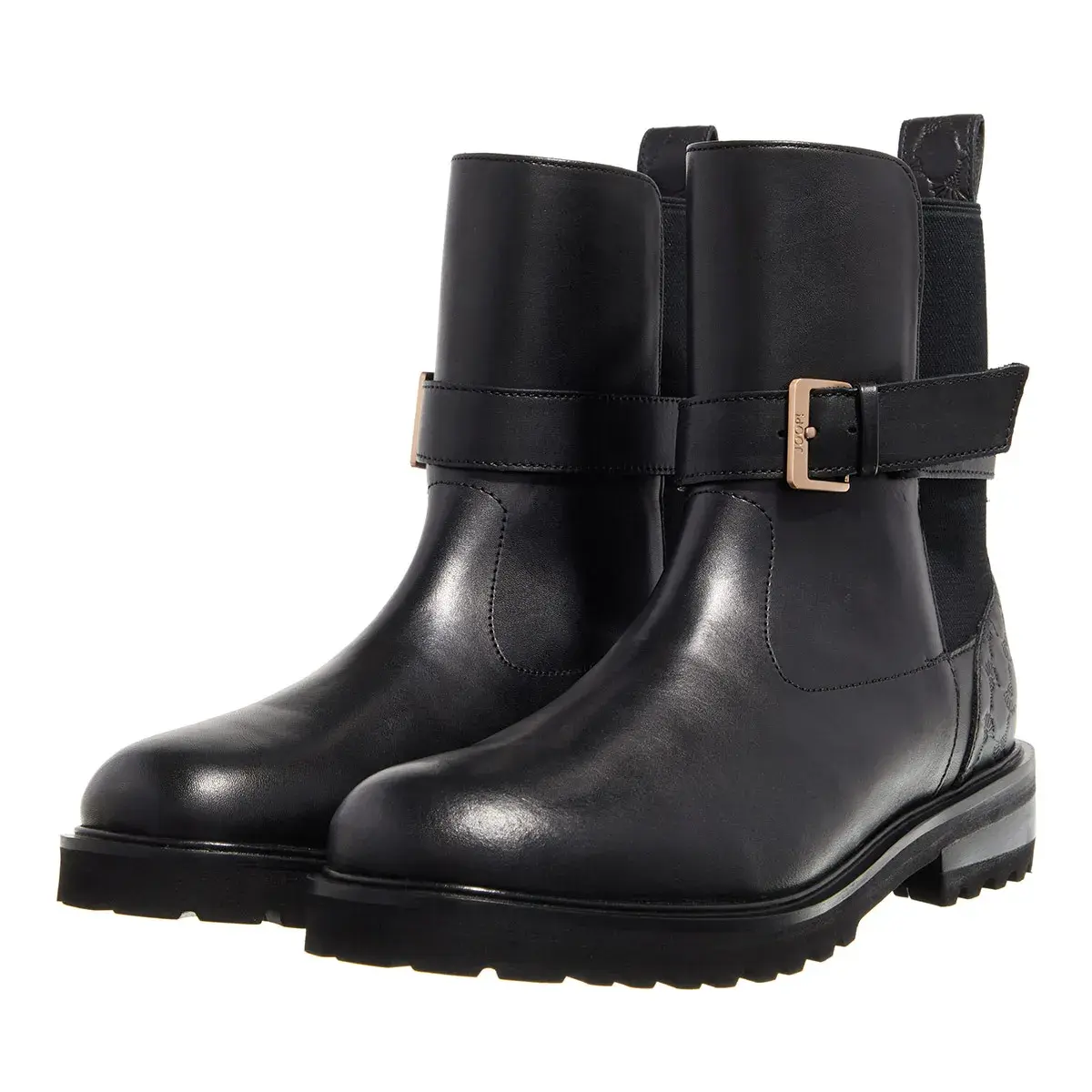 Leder-Stiefeletten mit Schnalle