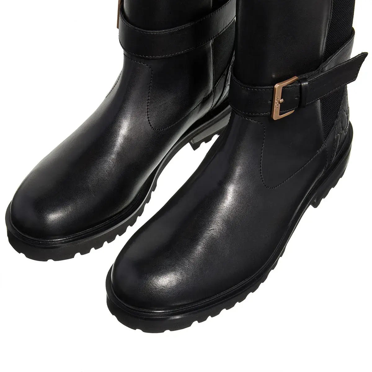Leder-Stiefeletten mit Schnalle