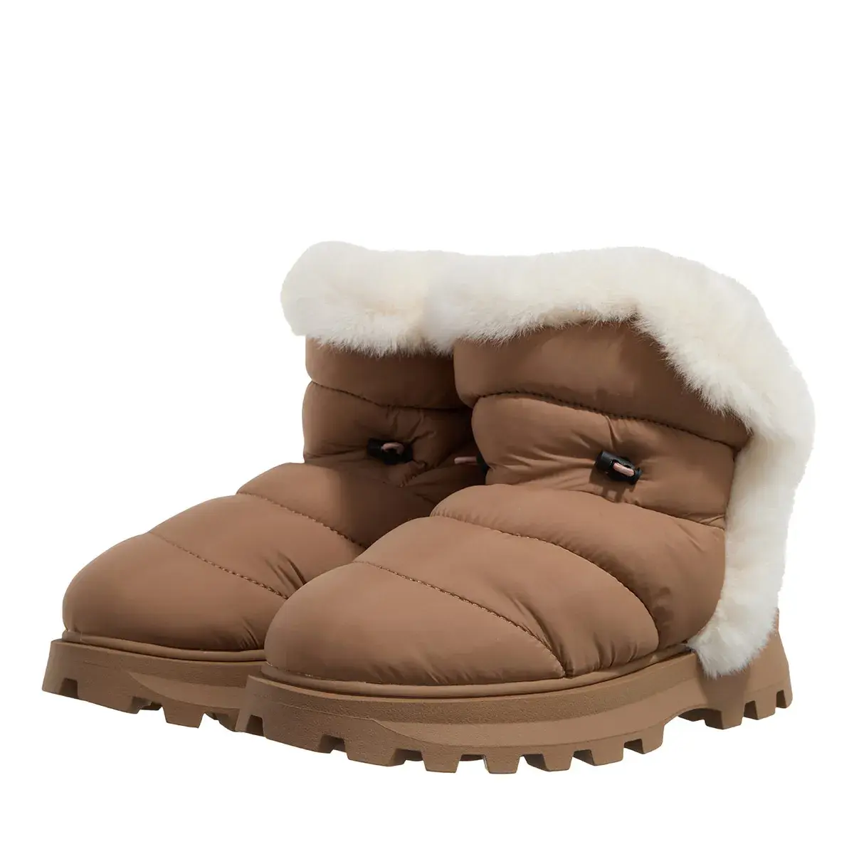 Gefütterte Stiefeletten mit Kunstfellbesatz
