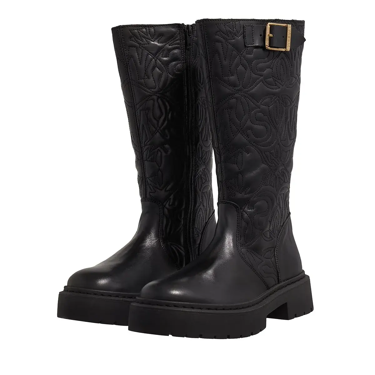 Gesteppte Plateau Stiefel in Kniehöhe