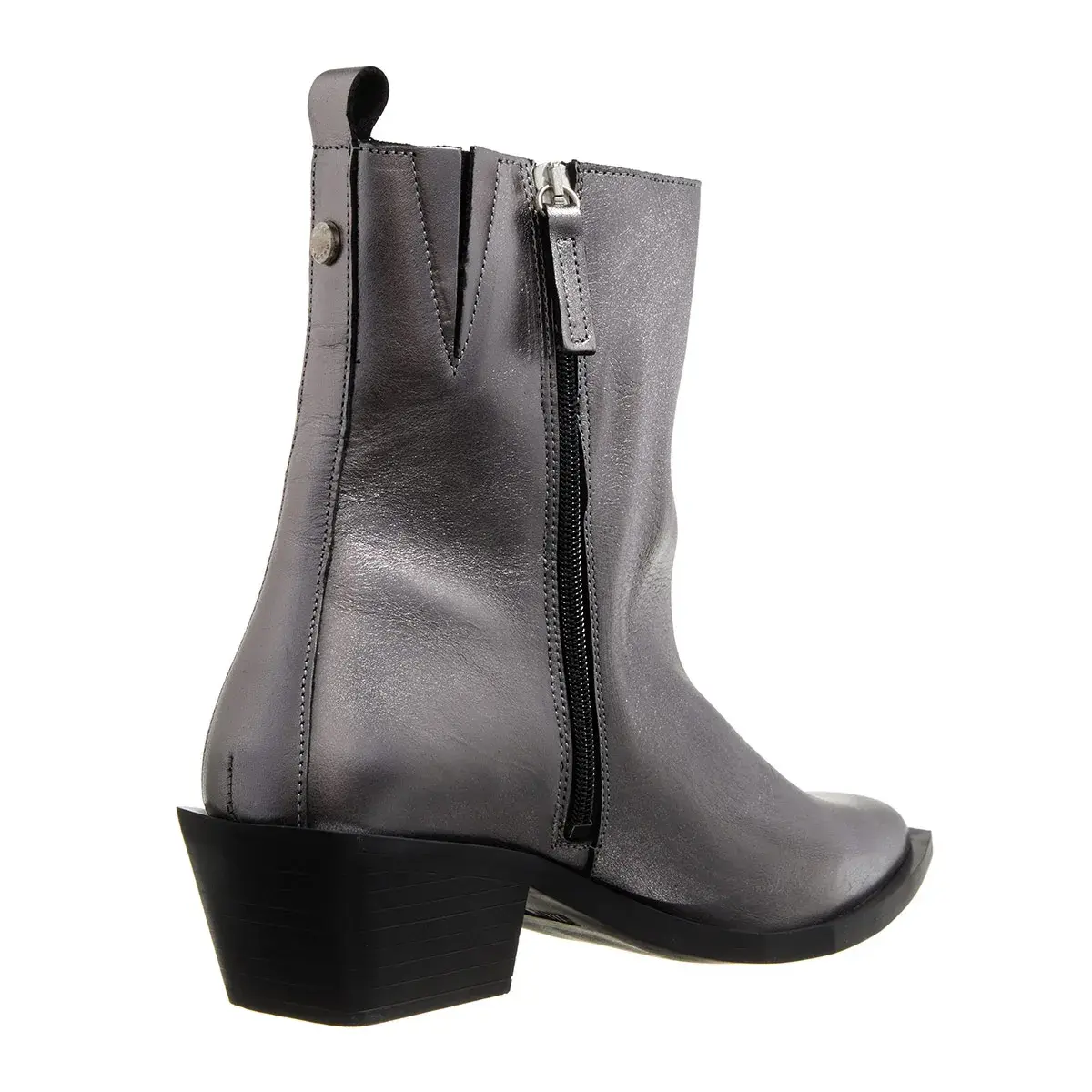 Gunmetal Stiefeletten mit Absatz