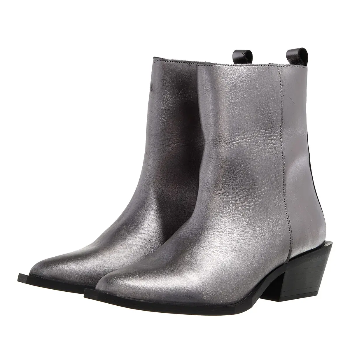 Gunmetal Stiefeletten mit Absatz