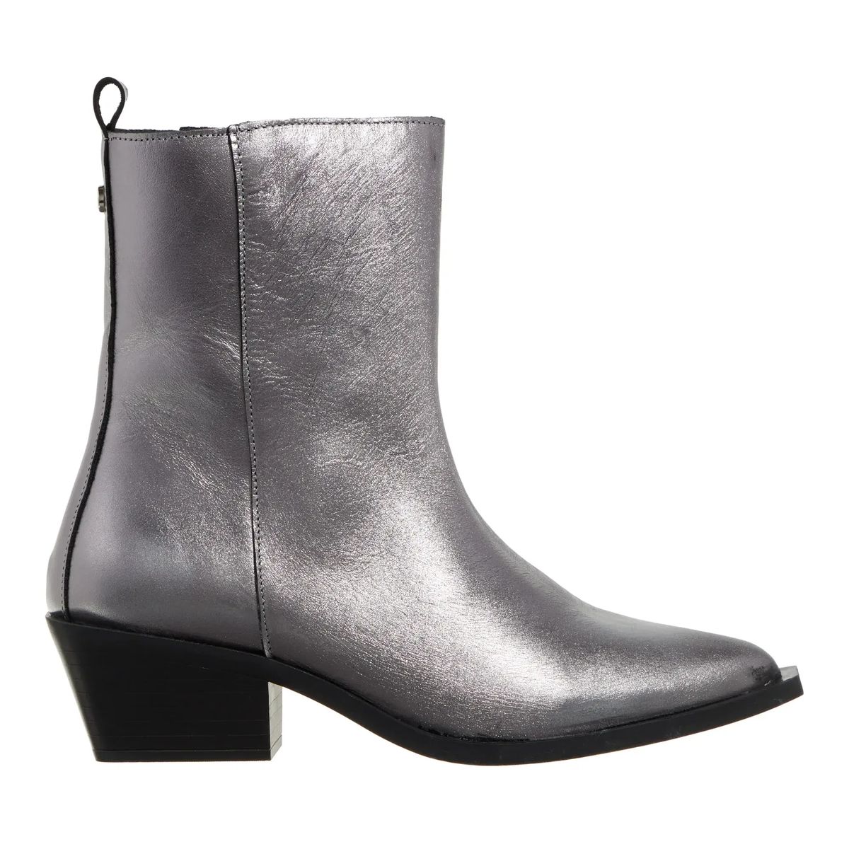 Gunmetal Stiefeletten mit Absatz
