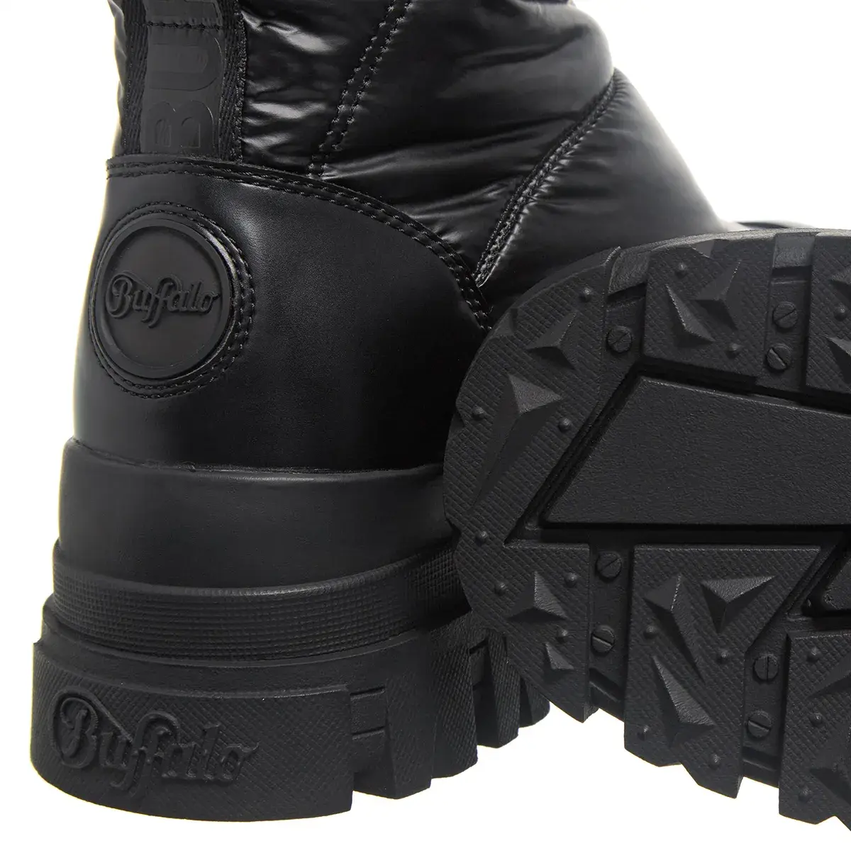 Schwarze Kniehohe Winterstiefel mit Puffer