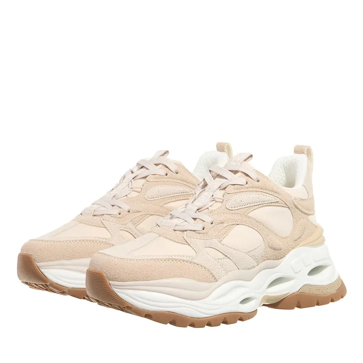 Klobige Panel-Sneakers mit Wildlederbesatz